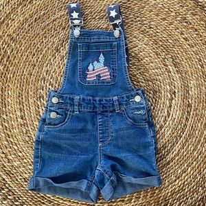 Disney Stars and Stripes girls Xs overalls